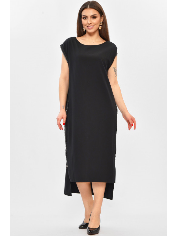 Платье женское однотонное черного цвета 208756C
