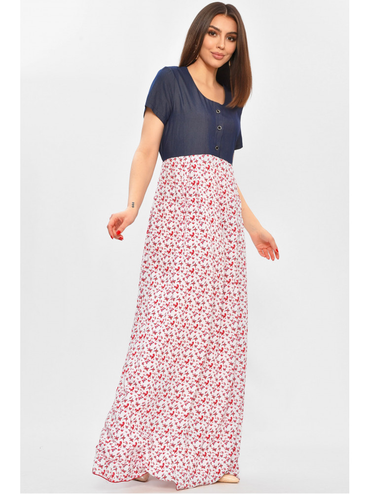 Платье женское тёмно-синего цвета с принтом 8257 208757C