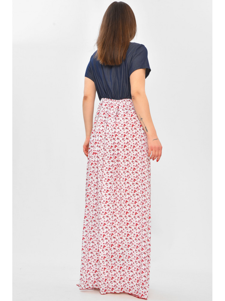 Платье женское тёмно-синего цвета с принтом 8257 208757C