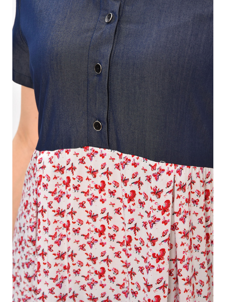 Платье женское тёмно-синего цвета с принтом 8257 208757C