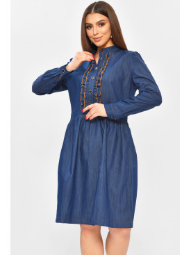 Платье женское однотонное тёмно-синего цвета 4565 208758C