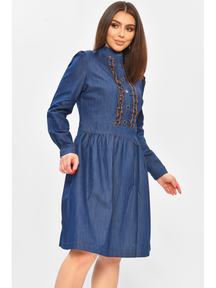 Сукня жіноча однотонна темно-синього кольору 4565 208758C