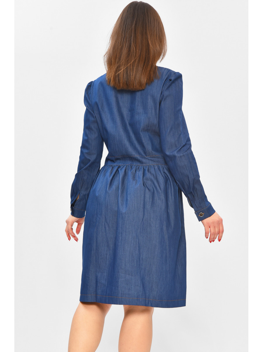 Сукня жіноча однотонна темно-синього кольору 4565 208758C