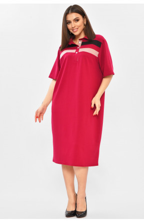 Сукня жіноча бордового кольору з принтом 208759C Сукня жіноча бордового кольору з принтом 208759C