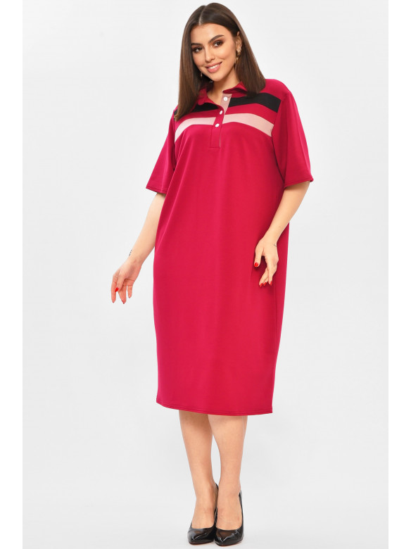 Сукня жіноча бордового кольору з принтом 208759C