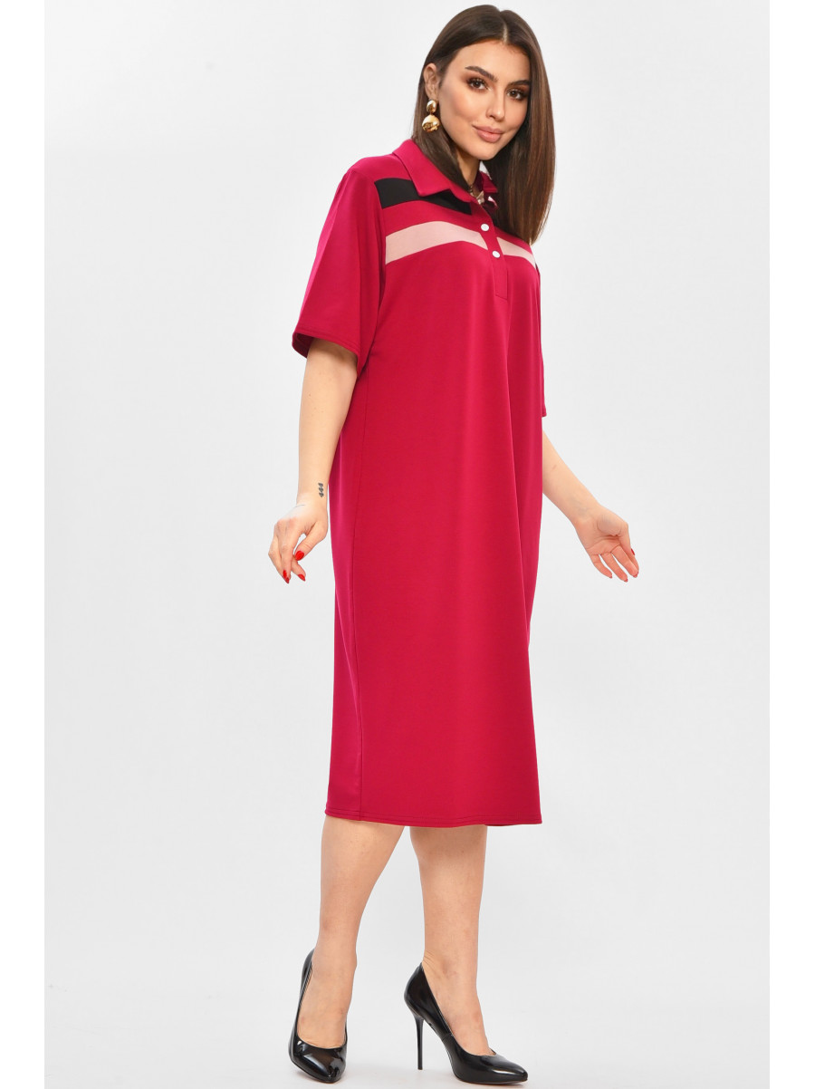 Сукня жіноча бордового кольору з принтом 208759C