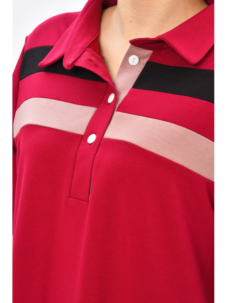 Сукня жіноча бордового кольору з принтом 208759C