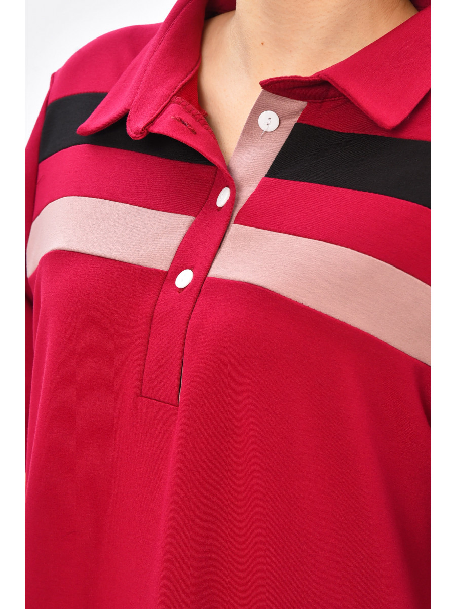 Сукня жіноча бордового кольору з принтом 208759C