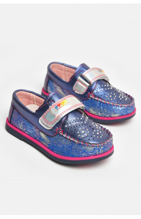 Мокасини дитячі для дівчинки синього кольору 18303-07 208761C Мокасини дитячі для дівчинки синього кольору 18303-07 208761C