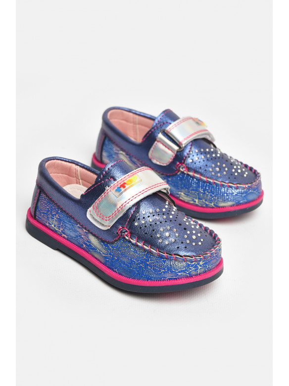 Мокасины детские для девочки синего цвета 18303-07 208761C