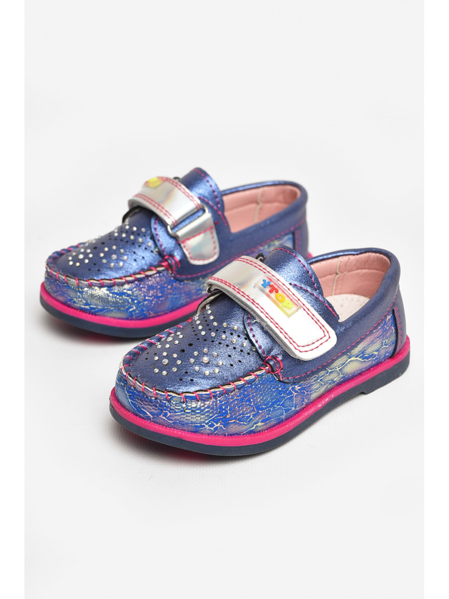 Мокасины детские для девочки синего цвета 18303-07 208761C