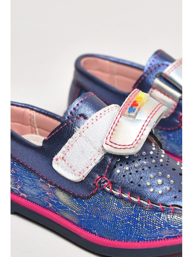 Мокасины детские для девочки синего цвета 18303-07 208761C