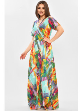 Платье женское зеленого цвета с принтом 208763C