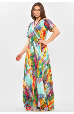 Платье женское зеленого цвета с принтом 208763C