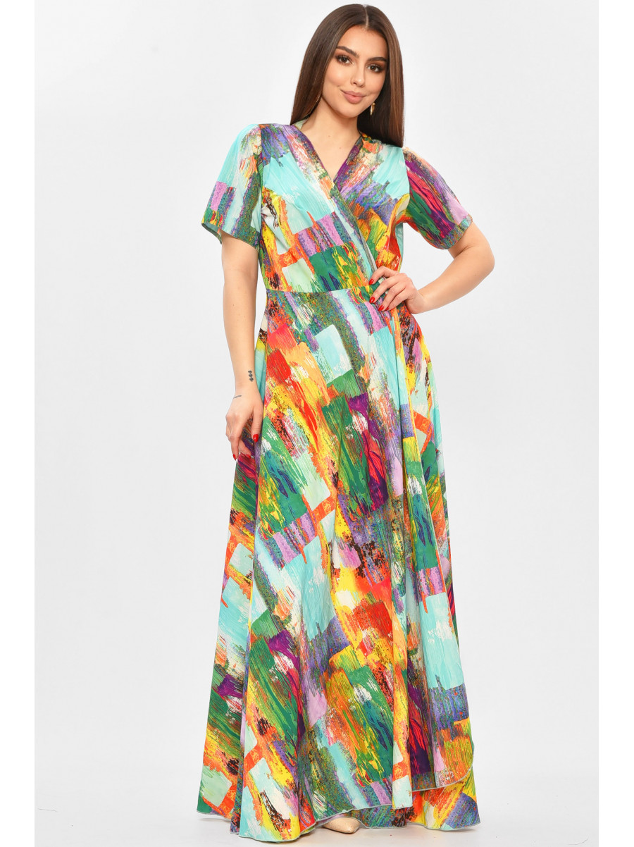 Платье женское зеленого цвета с принтом 208763C