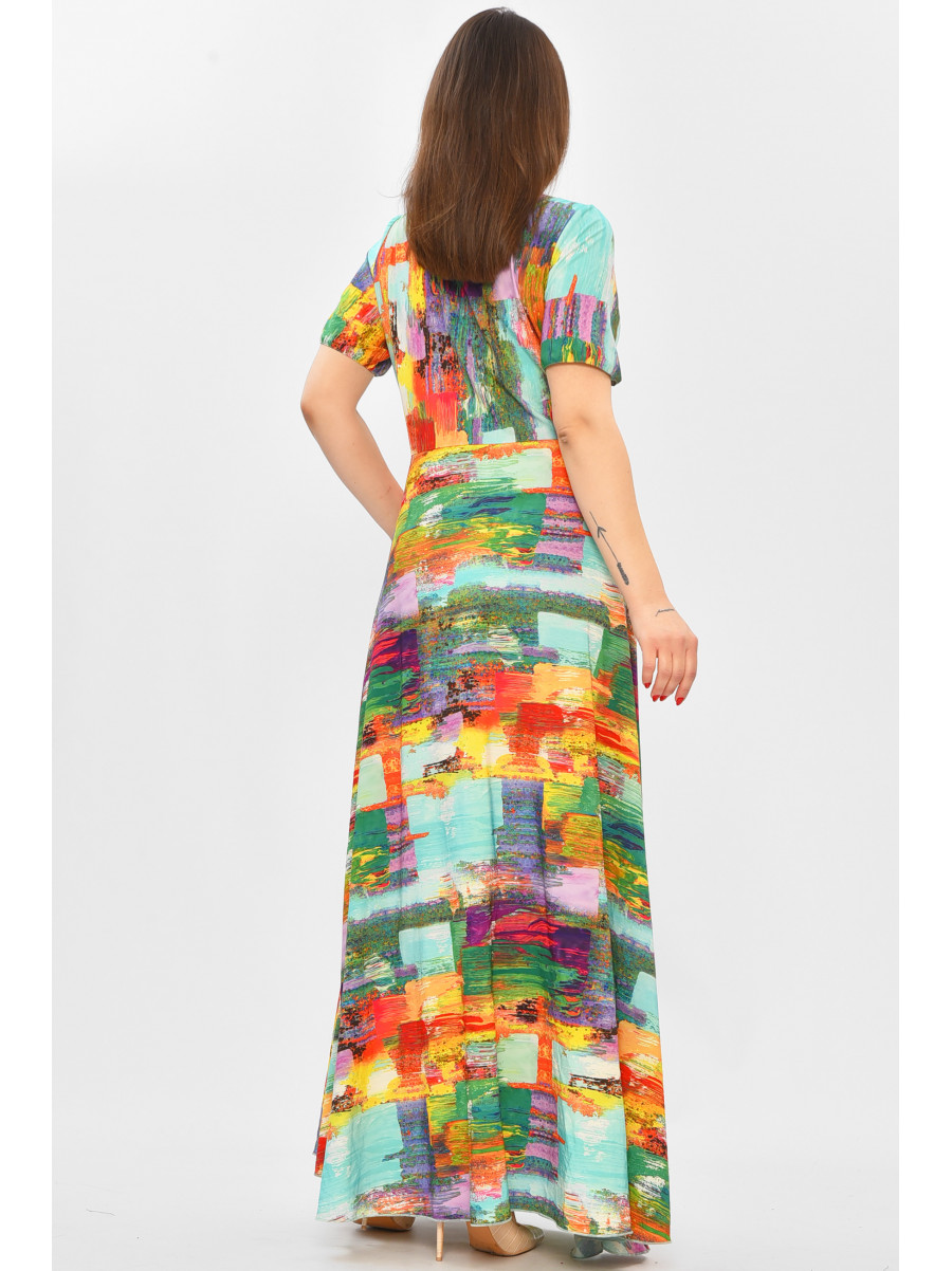 Платье женское зеленого цвета с принтом 208763C