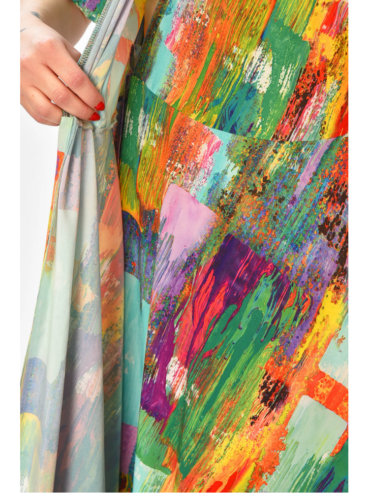 Платье женское зеленого цвета с принтом 208763C