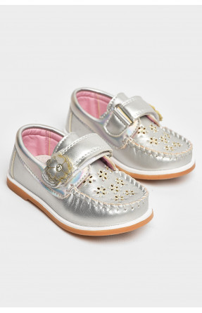 Мокасини дитячі для дівчинки сріблястого кольору 18301-21 208765C Мокасини дитячі для дівчинки сріблястого кольору 18301-21 208765C