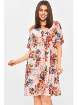 Платье женское розового цвета с принтом 208767C