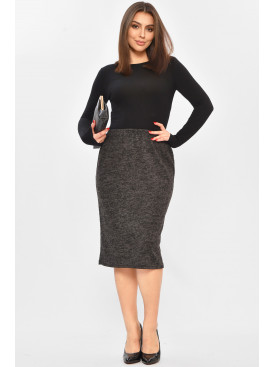 Спідниця жіноча однотонна темно-сірого кольору 208769C Спідниця жіноча однотонна темно-сірого кольору 208769C