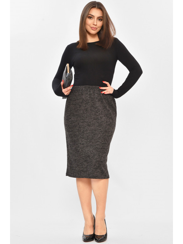 Спідниця жіноча однотонна темно-сірого кольору 208769C