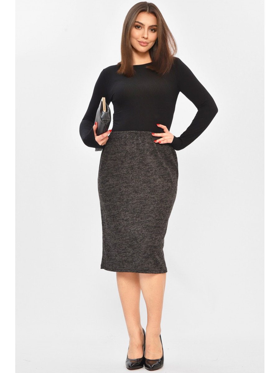 Спідниця жіноча однотонна темно-сірого кольору 208769C