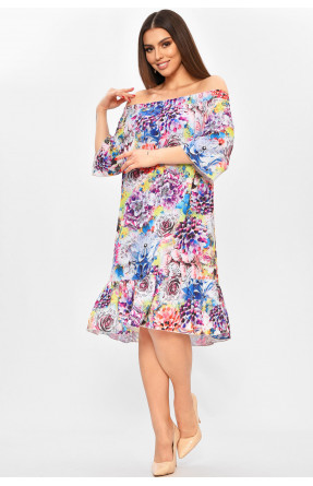 Платье женское белого цвета с принтом 208771C