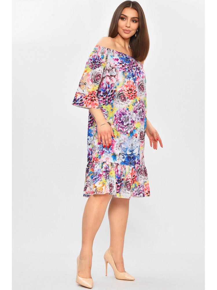 Платье женское белого цвета с принтом 208771C