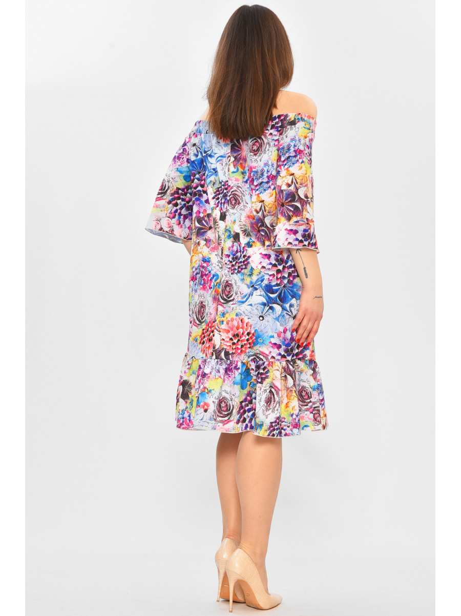 Платье женское белого цвета с принтом 208771C