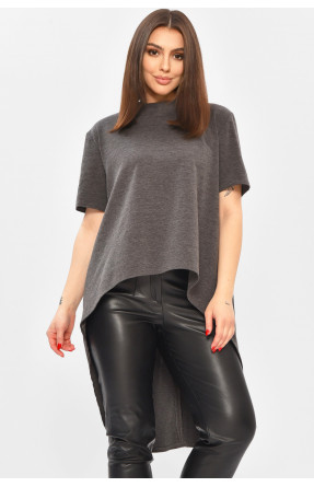 Кофта жіноча однотонна темно-сірого кольору 208772C Кофта жіноча однотонна темно-сірого кольору 208772C
