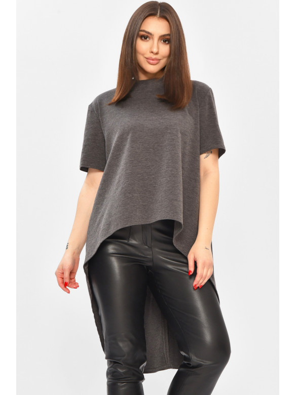 Кофта жіноча однотонна темно-сірого кольору 208772C