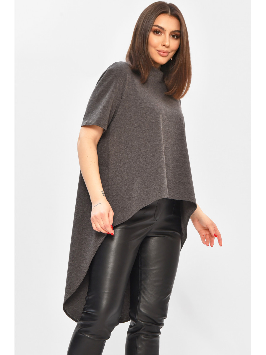 Кофта жіноча однотонна темно-сірого кольору 208772C