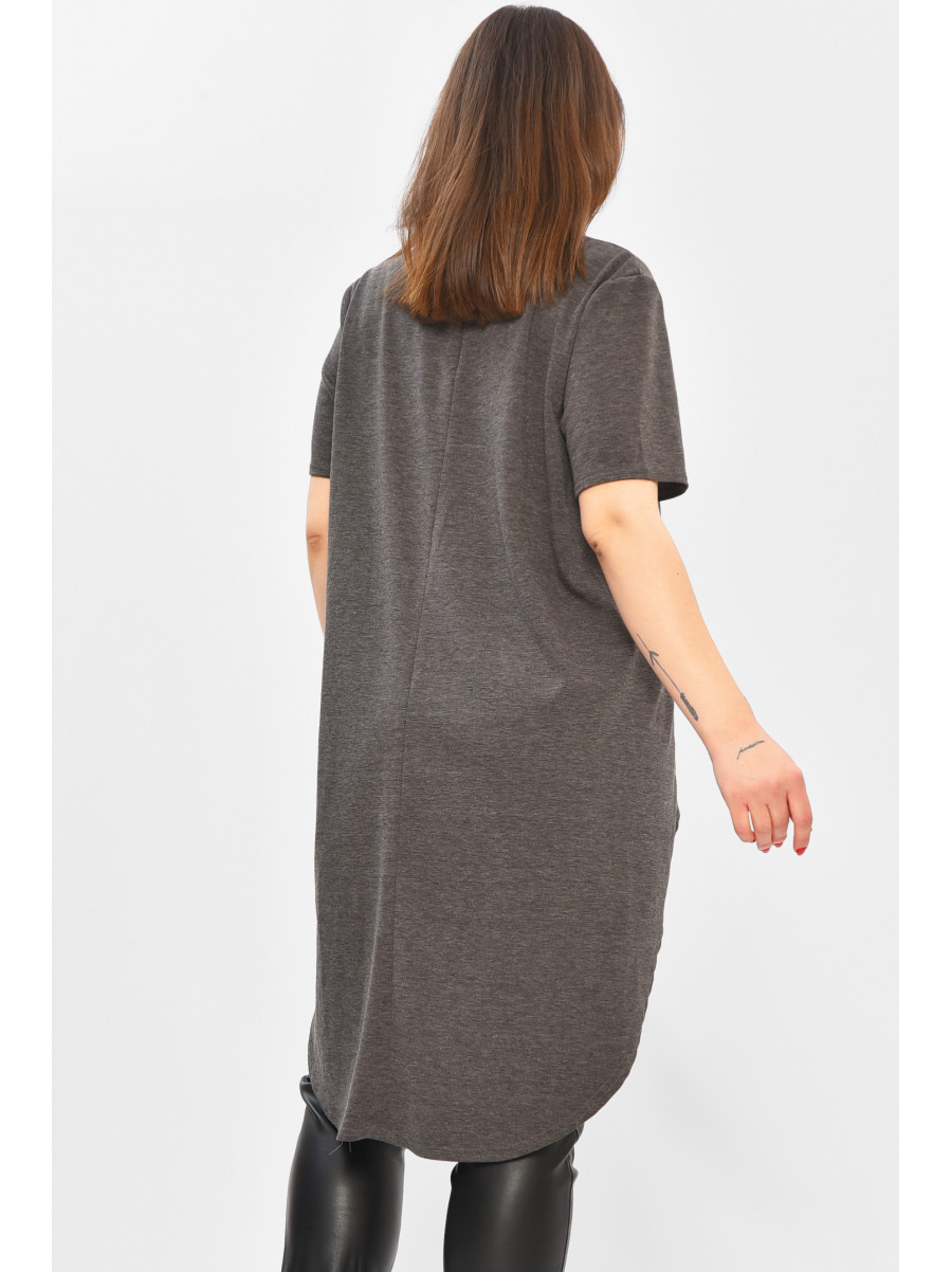 Кофта жіноча однотонна темно-сірого кольору 208772C