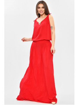 Сарафан женский полубатальный красного цвета 8113 208774C Сарафан женский полубатальный красного цвета 8113 208774C