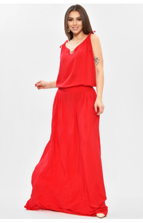 Сарафан женский полубатальный красного цвета 8113 208774C