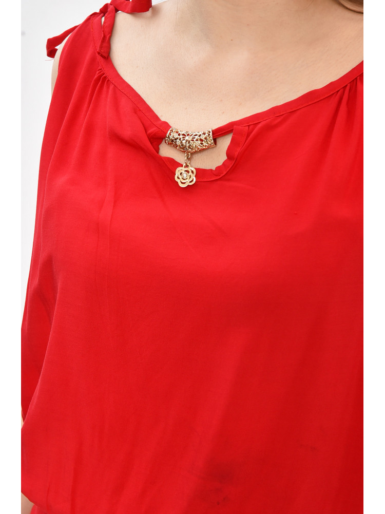 Сарафан женский полубатальный красного цвета 8113 208774C