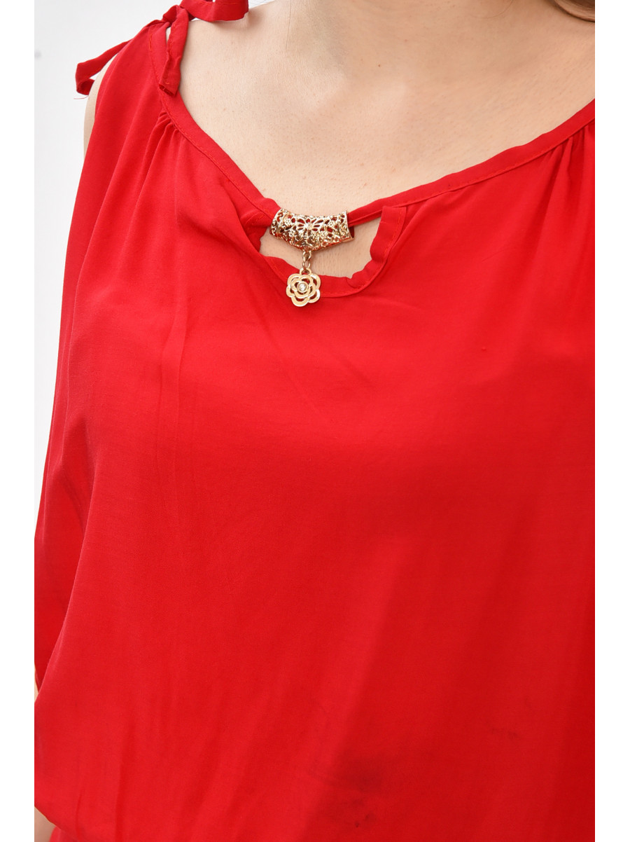 Сарафан женский полубатальный красного цвета 8113 208774C