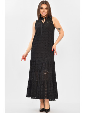 Сарафан жіночий однотонний чорного кольору 208775C