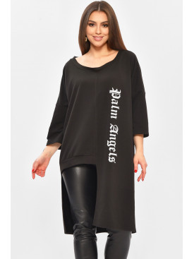 Туніка жіноча однотонна чорного кольору 208776C