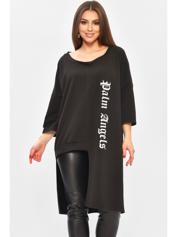 Туніка жіноча однотонна чорного кольору 208776C