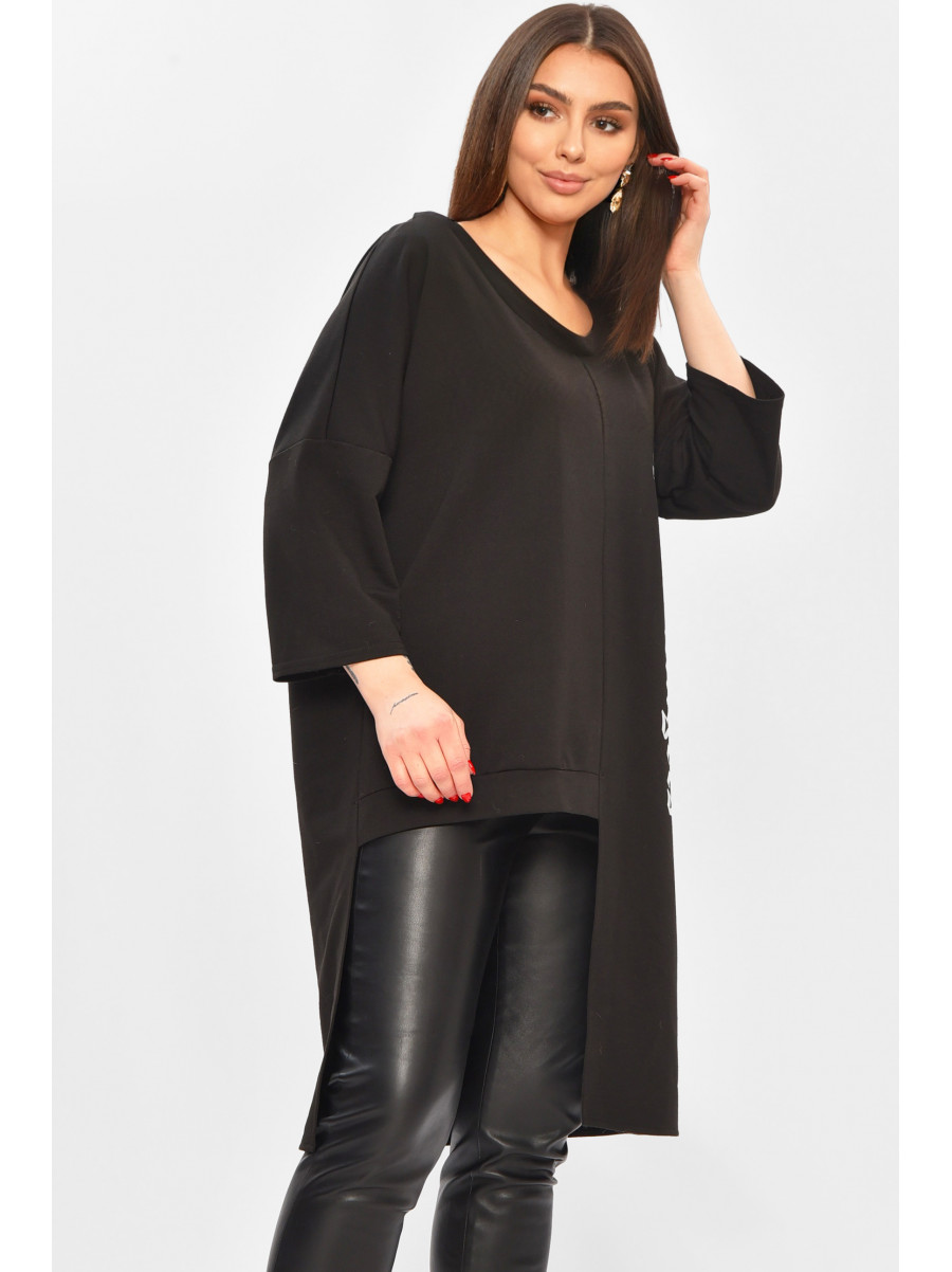Туніка жіноча однотонна чорного кольору 208776C