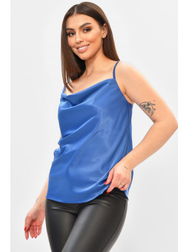 Майка жіноча однотонна синього кольору 208778C