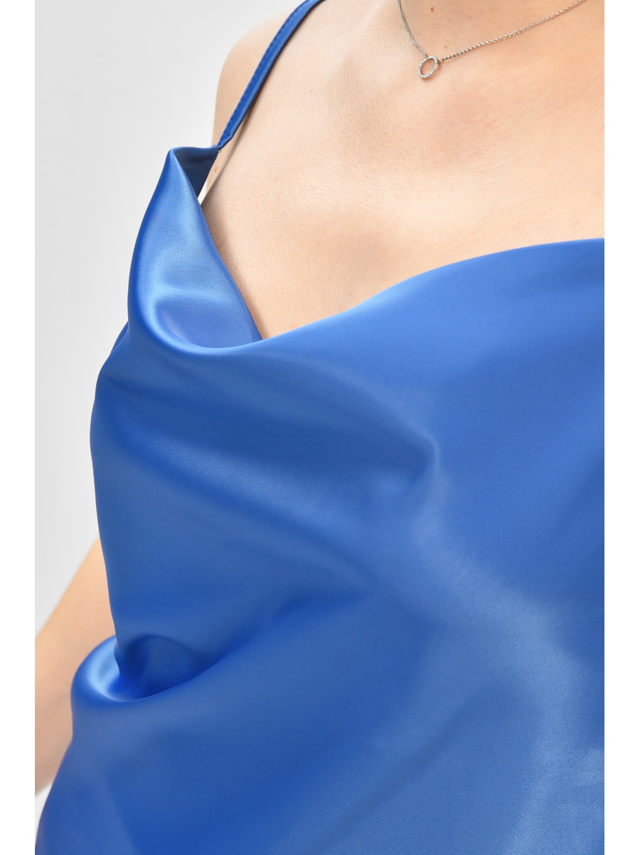 Майка женская однотонная синего цвета 208778C