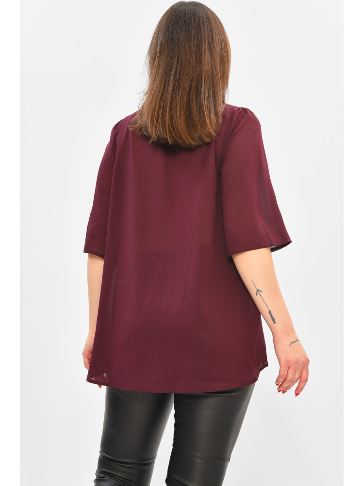 Блуза женская бордового цвета с принтом 8418 208785C