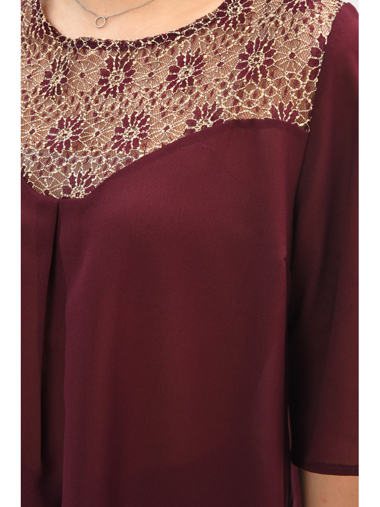 Блуза женская бордового цвета с принтом 8418 208785C