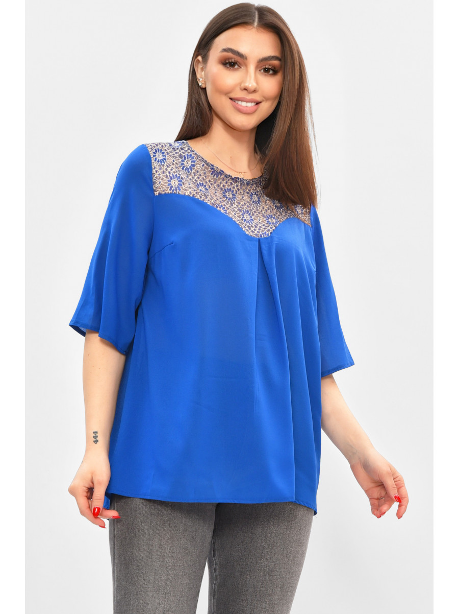 Блуза женская синего цвета с принтом 8418 208786C