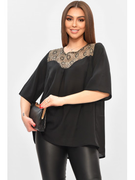 Блуза женская черного цвета с принтом 8418 208787C