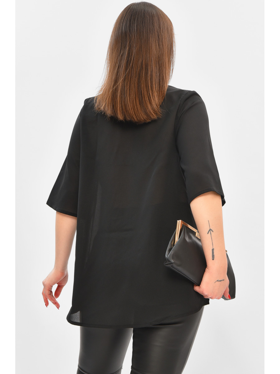 Блуза женская черного цвета с принтом 8418 208787C