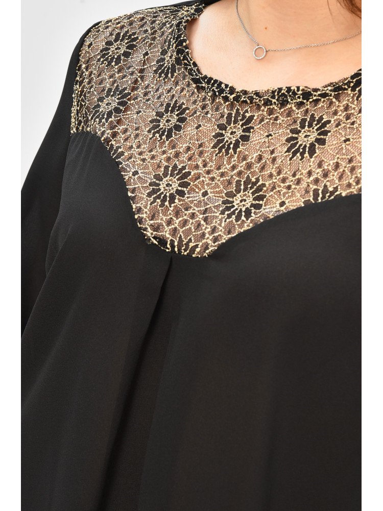 Блуза женская черного цвета с принтом 8418 208787C