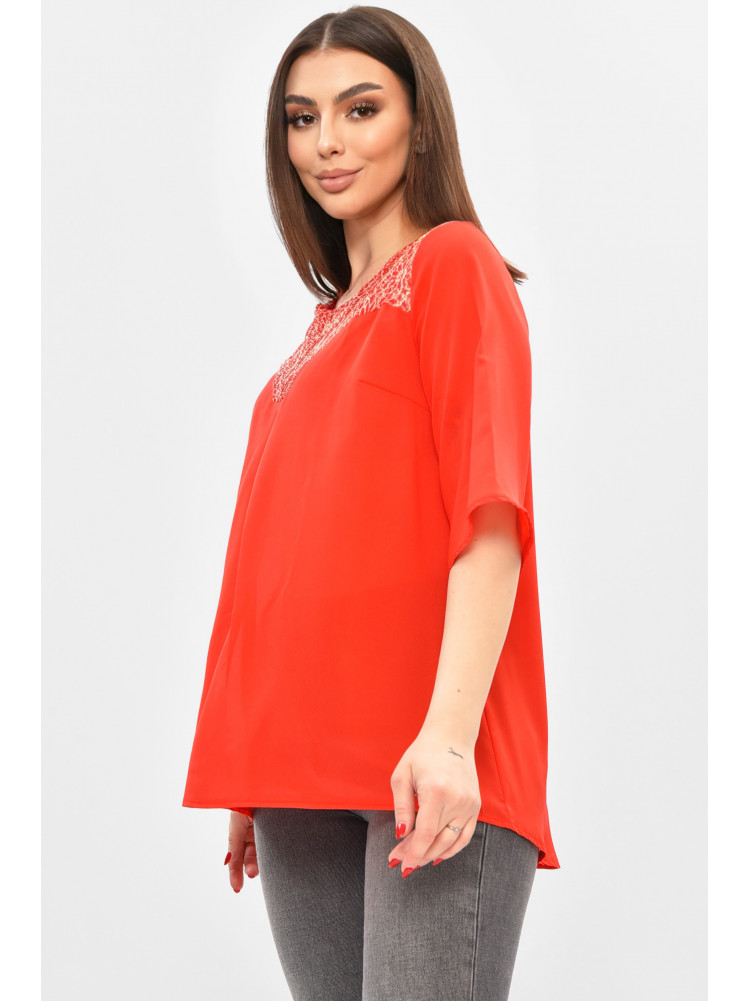 Блуза женская красного цвета с принтом 8418 208788C